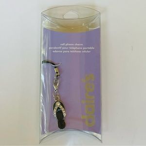 Claire’s Black Rhinestone Sandal Cell Phone Charm